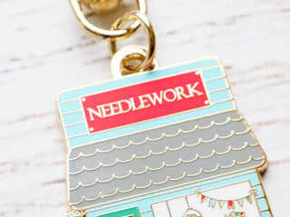 Load image into Gallery viewer, Keyring &amp; Keychain Enamel Charm, NEEDLEWORK SHOP by Flamingo Toes