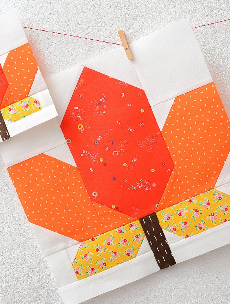 Pattern, Maple Leaf Quilt Block by Ellis & Higgs (digital download)