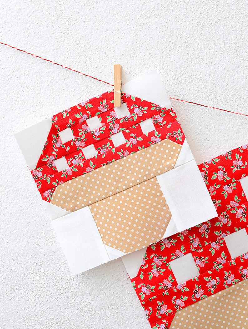 Pattern, Mushroom Quilt Block by Ellis & Higgs (digital download)