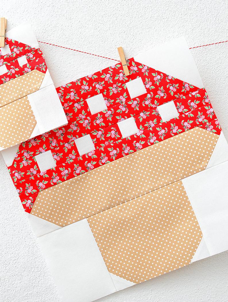 Pattern, Mushroom Quilt Block by Ellis & Higgs (digital download)
