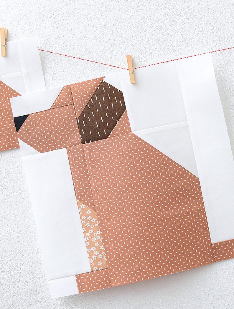 Pattern, Puppy Dog Quilt Block by Ellis & Higgs (digital download)