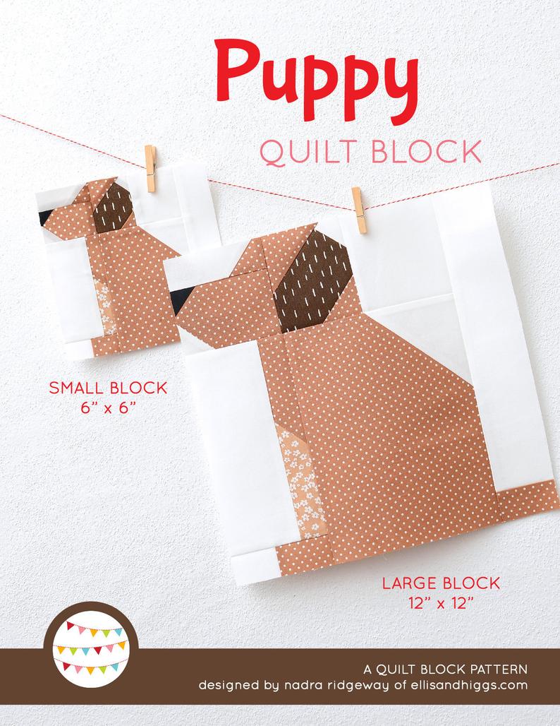 Pattern, Puppy Dog Quilt Block by Ellis & Higgs (digital download)