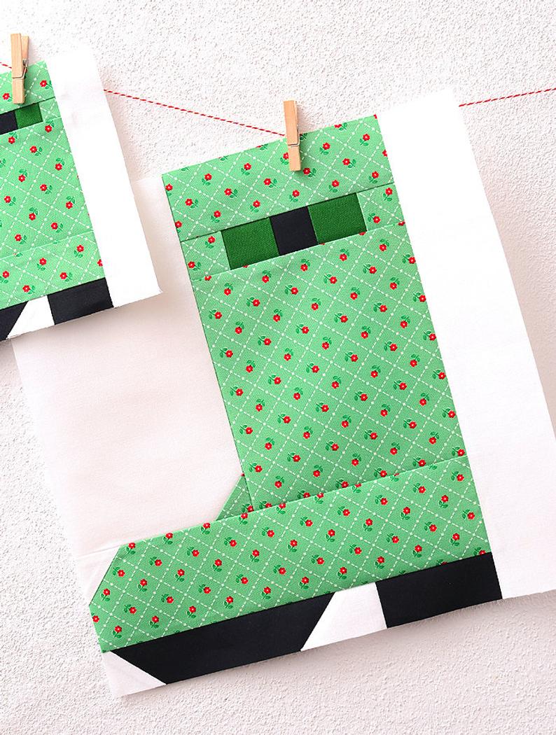Pattern, Rain Boot Quilt Block by Ellis & Higgs (digital download)