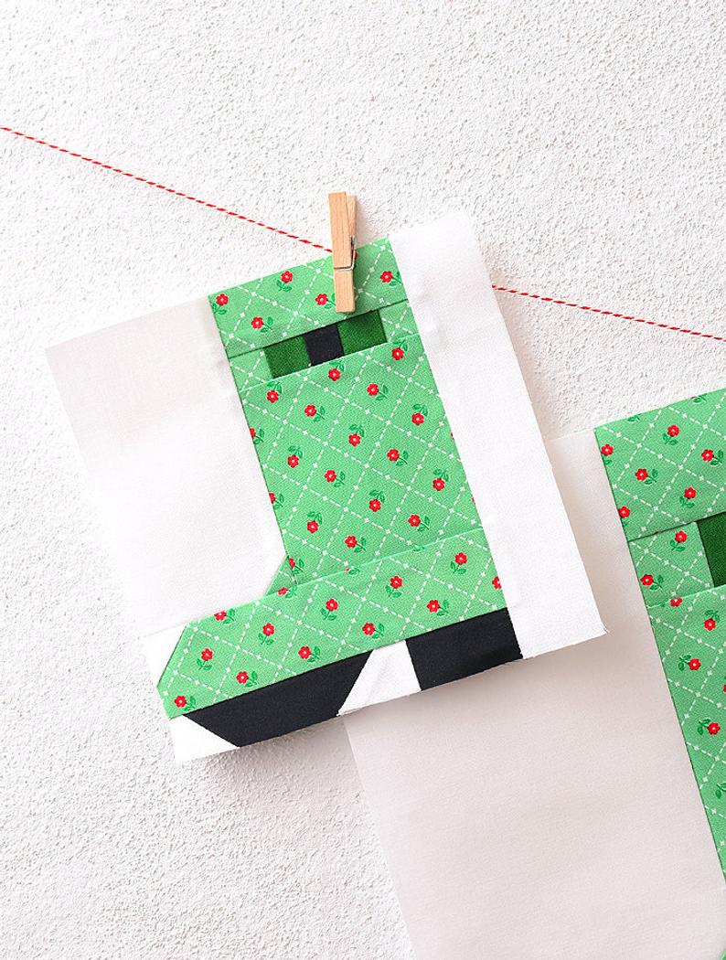 Pattern, Rain Boot Quilt Block by Ellis & Higgs (digital download)