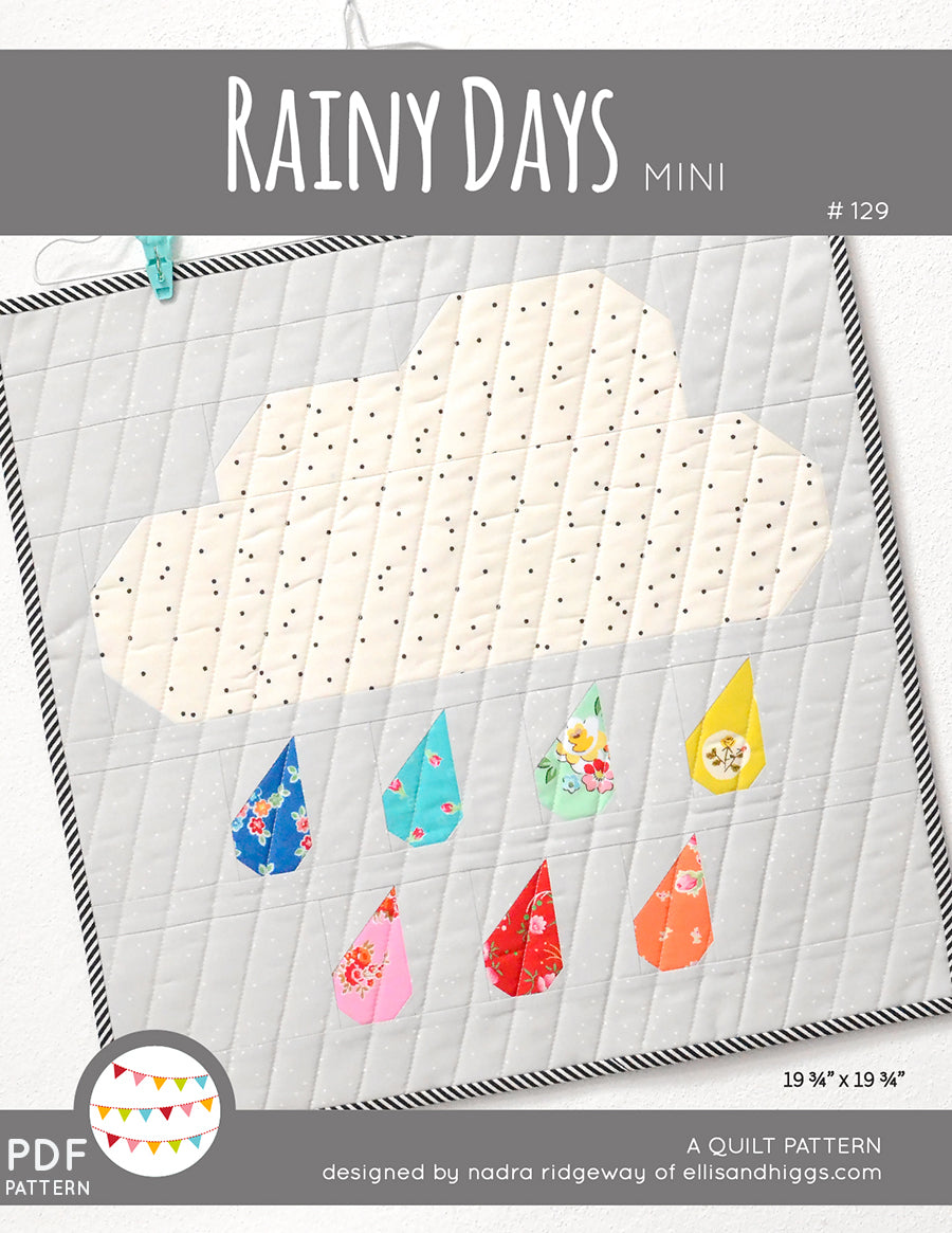 Pattern, Rainy Days MINI Quilt by Ellis & Higgs (digital download)