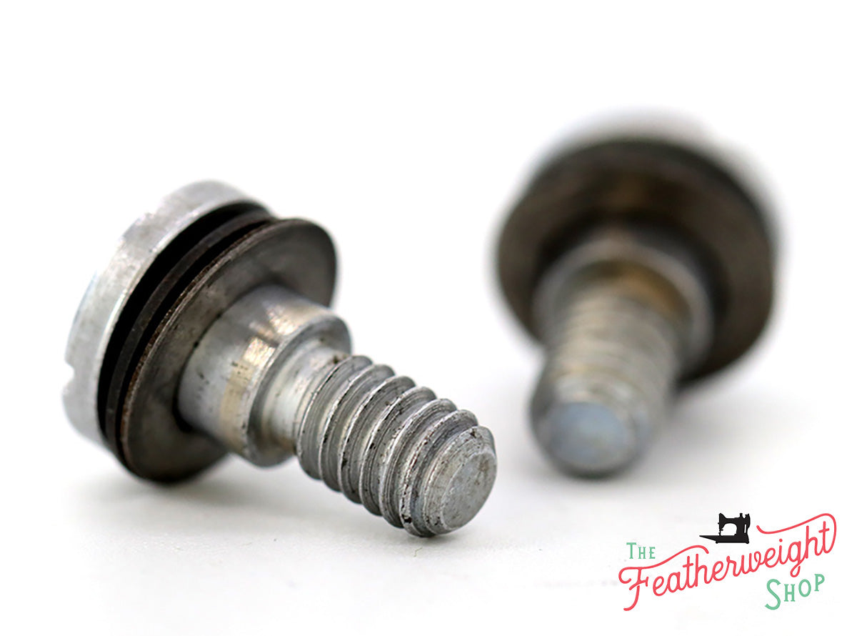 Screw, Singer Featherweight Bed Extension Screws & Washers Set of 2 - (Vintage Original)