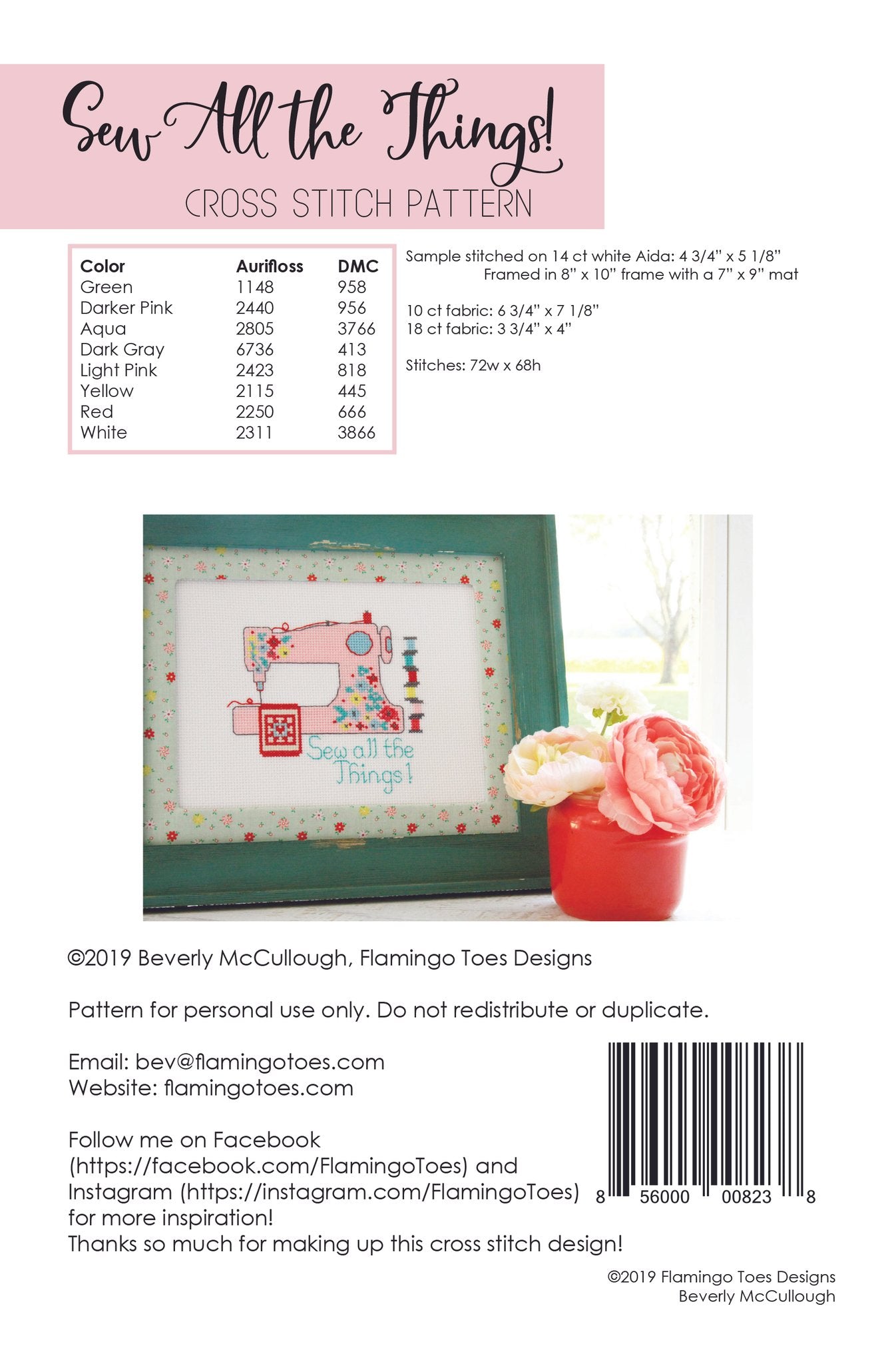 sew all the things cross stitch pattern