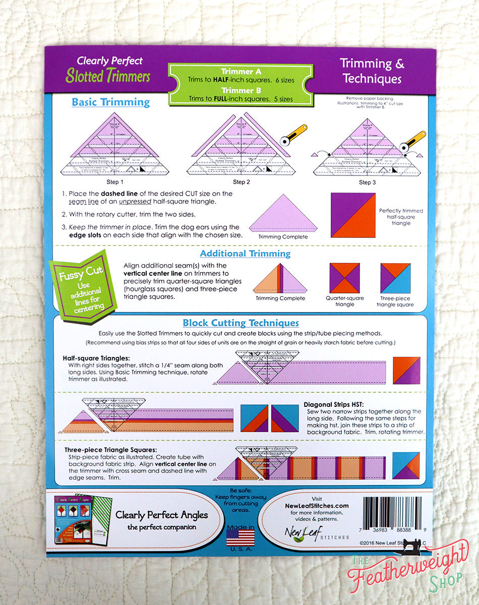 Slotted Trimmer Ruler Set by New Leaf Stitches