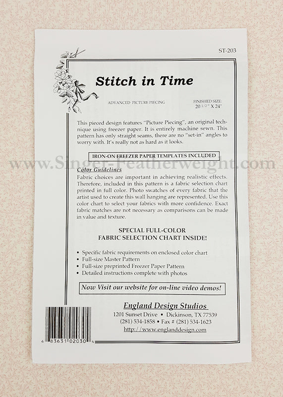 PATTERN, STITCH IN TIME Singer Featherweight Paper-Pieced Wall-Hanging