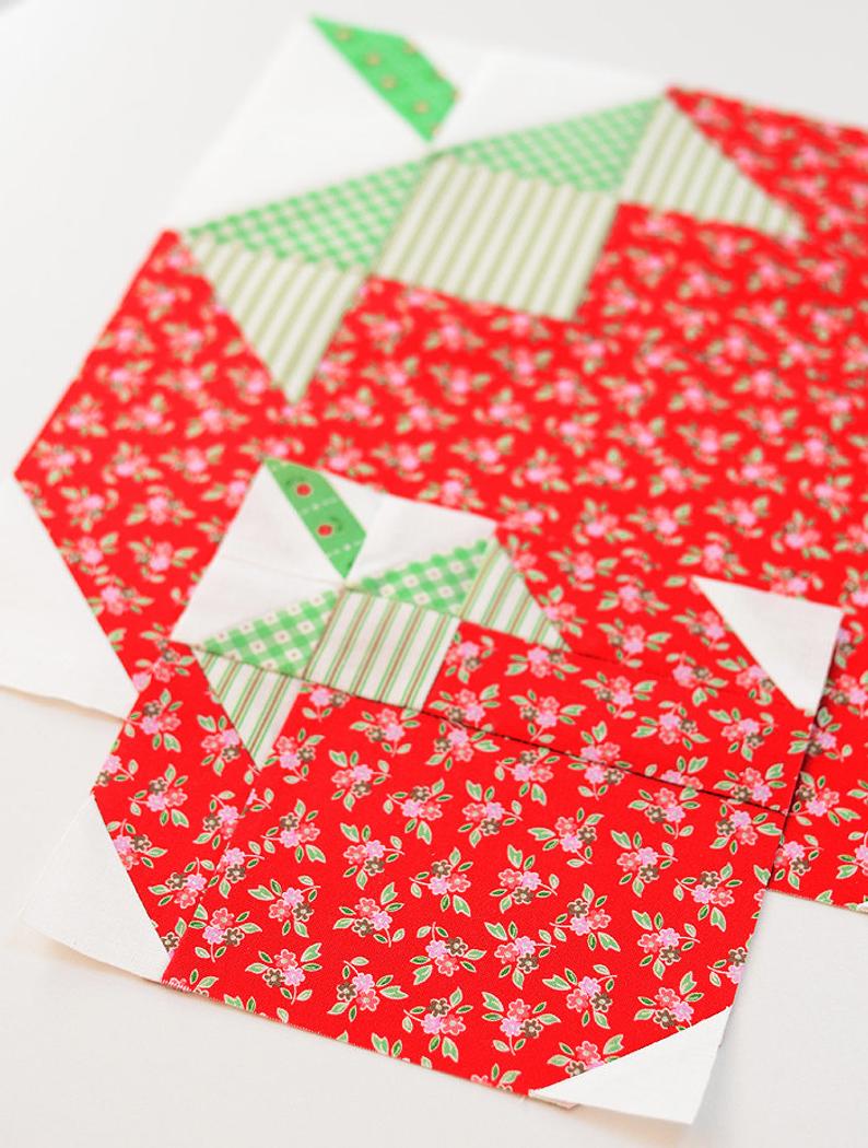 Pattern, Strawberry Quilt Block by Ellis & Higgs (digital download)