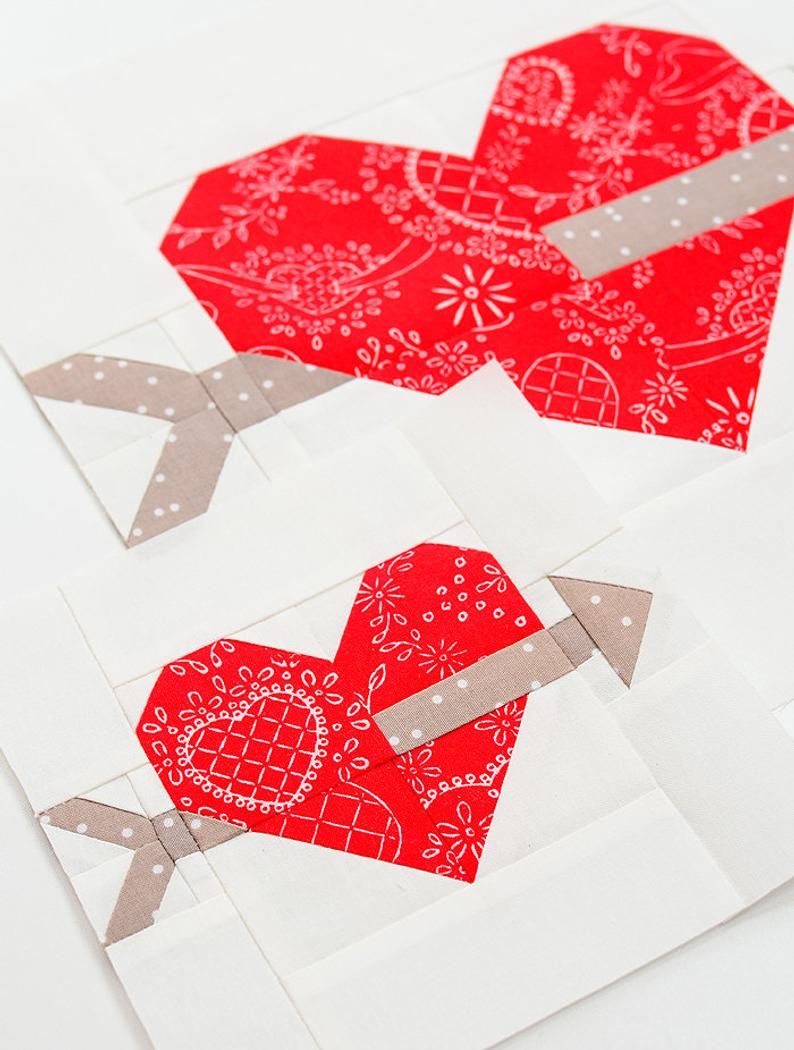 Pattern, True Love Valentine Quilt Block by Ellis & Higgs (digital download)