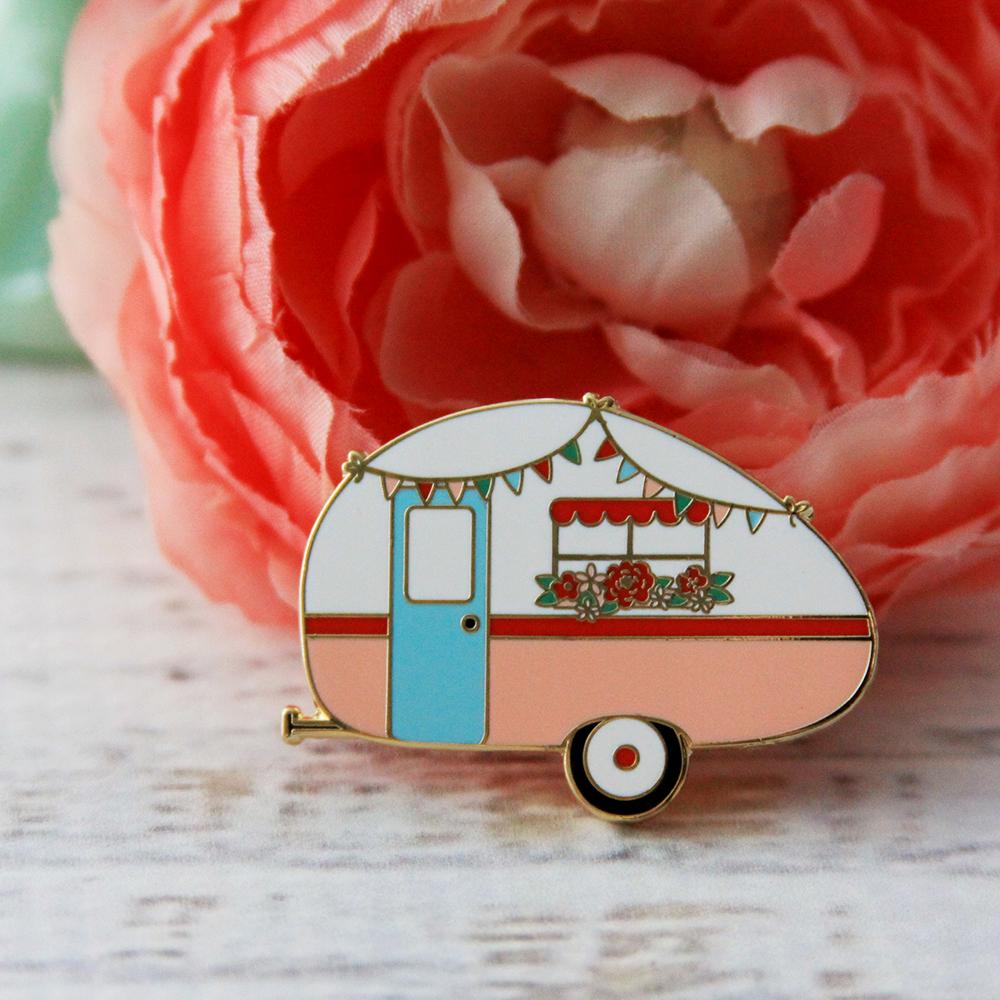 vintage camper enamel pin