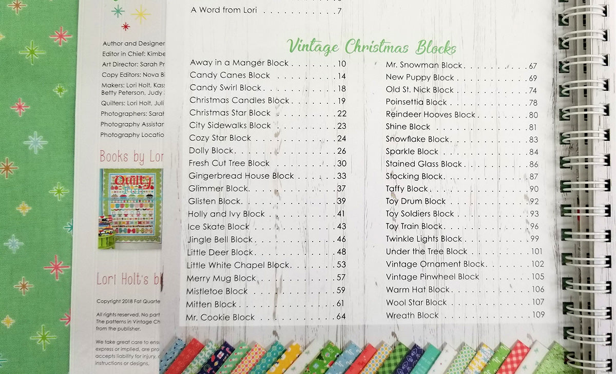 PATTERN BOOK, Vintage Christmas by Lori Holt of Bee in My Bonnet