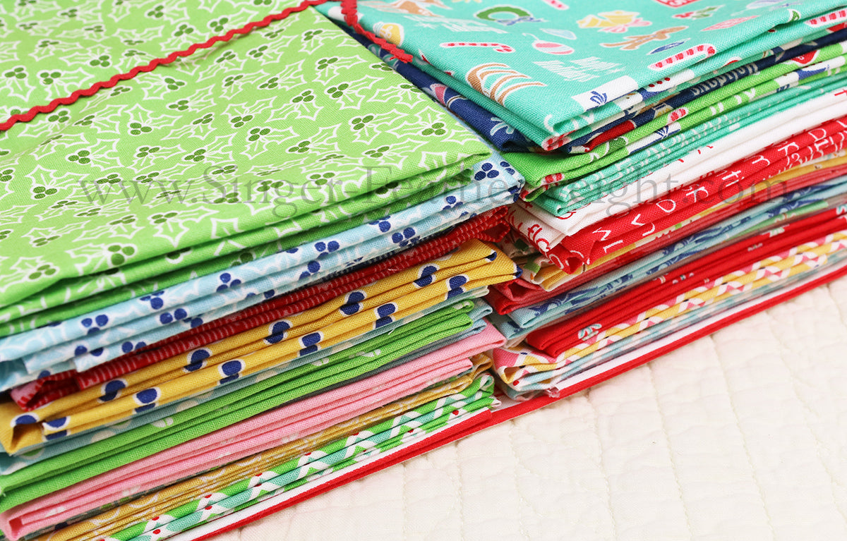 Quilt Kit, Vintage Cozy Christmas Fabric COLLECTION (Pattern BOOK Included)