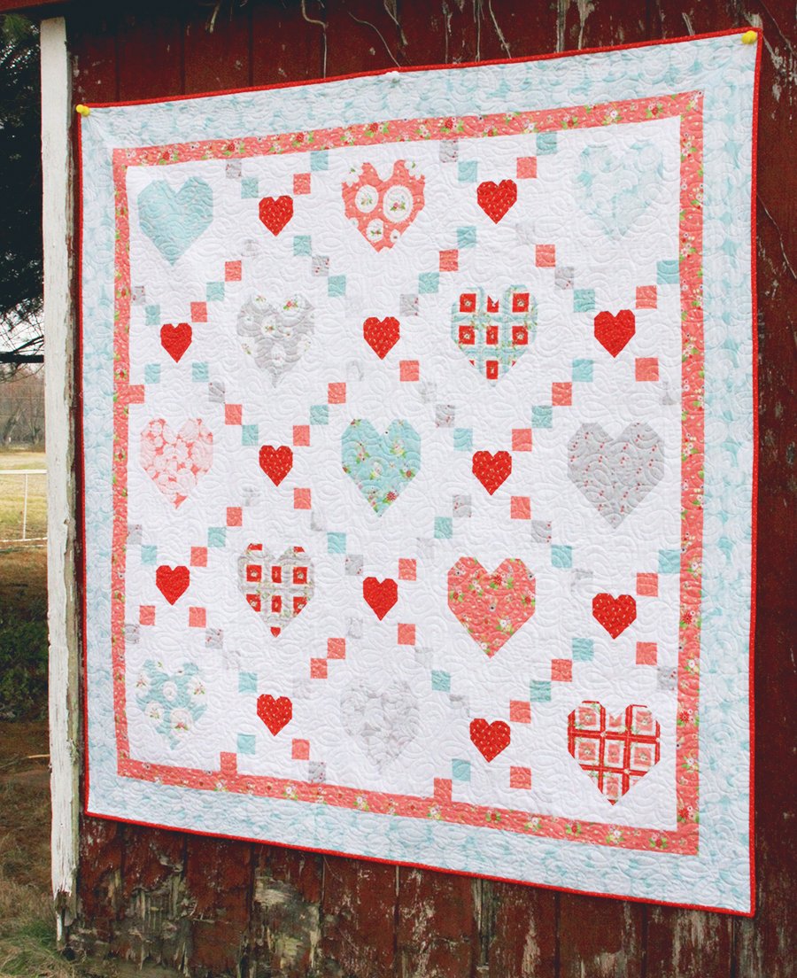 PATTERN, HEARTS AND KISSES Quilt by Beverly McCullough