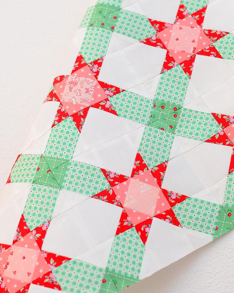 Pattern, Winter Stars Quilted Pillow Cover by Ellis & Higgs (digital download)