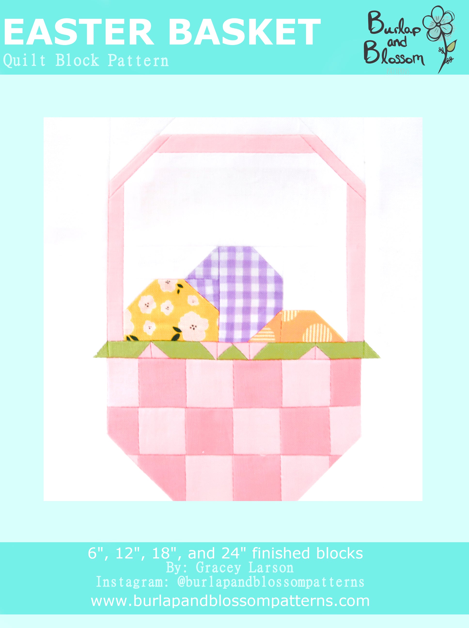 Pattern, Easter Basket Quilt Block by Burlap & Blossom – The Singer Featherweight Shop pattern-easter-basket-quilt-block-by-burlap-blossom-the-singer-featherweight-shop