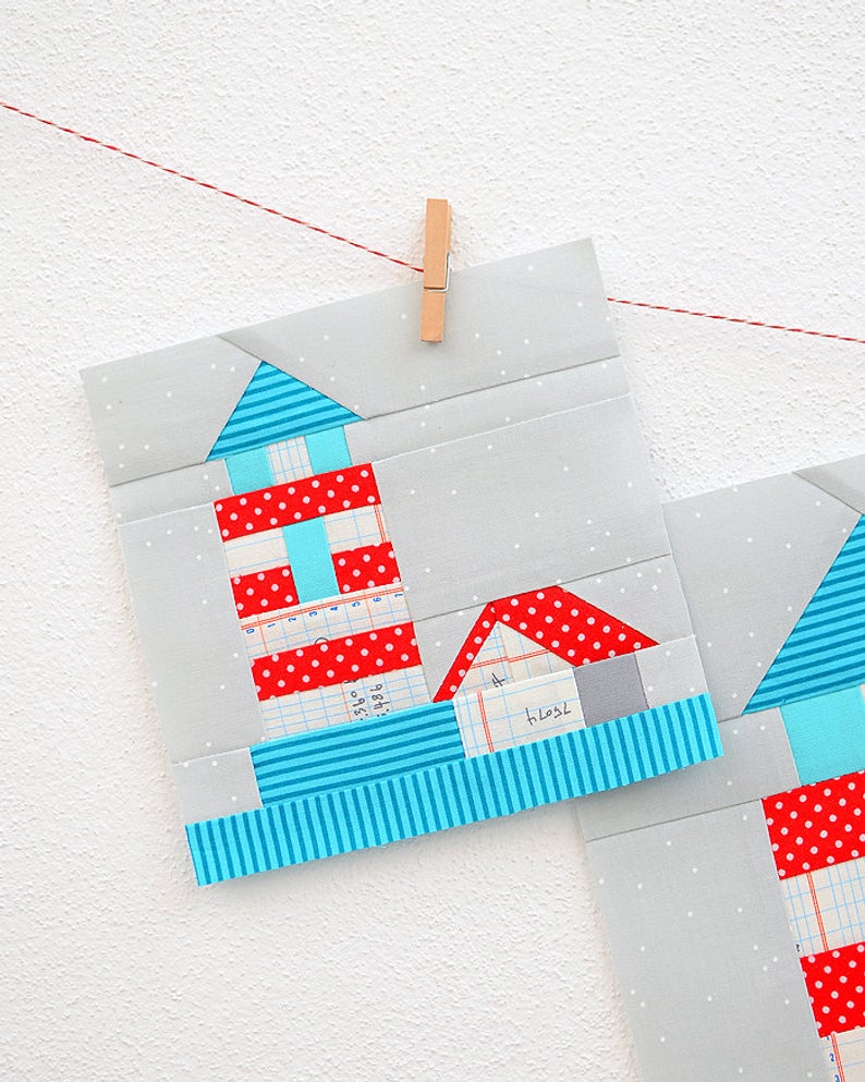 Pattern, Nautical Lighthouse Quilt Block by Ellis & Higgs (digital download)