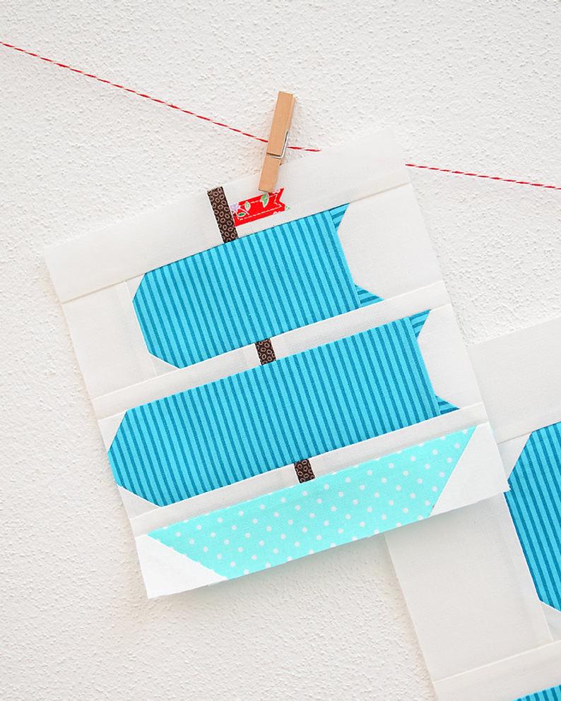 Pattern, Nautical Sail Boat Quilt Block by Ellis & Higgs (digital down –  The Singer Featherweight Shop