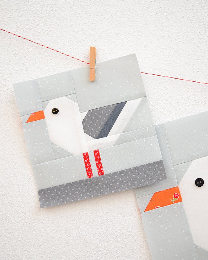 Pattern, Nautical Sea Gull Quilt Block by Ellis & Higgs (digital download)