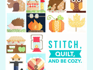 Load image into Gallery viewer, Pattern SET, Autumn Fall Cozy Themed Quilt Blocks by Burlap and Blossom (digital download)