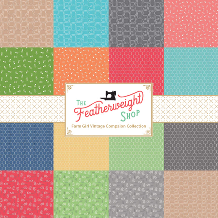 Fabric, Farm Girl Vintage Companion Prints by Lori Holt - HONEYCOMB DENIM (by the yard)