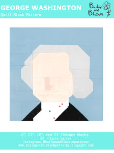 Pattern, George Washington Quilt Block by Burlap and Blossom (digital download)