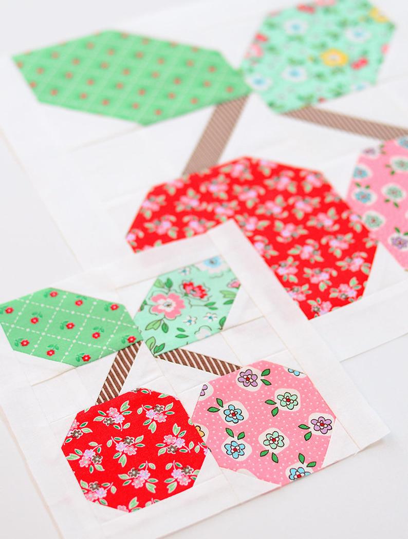 Pattern, Cherry Quilt Block by Ellis & Higgs (digital download)