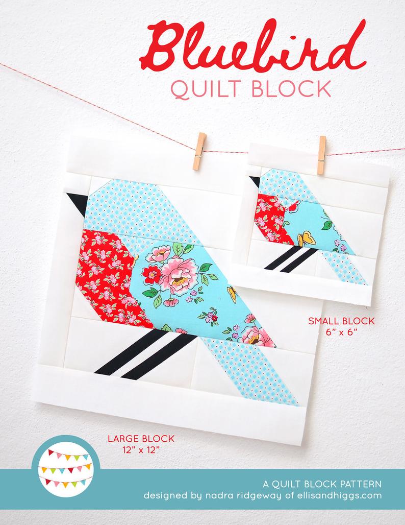 Pattern, Bluebird Quilt Block by Ellis & Higgs (digital download)