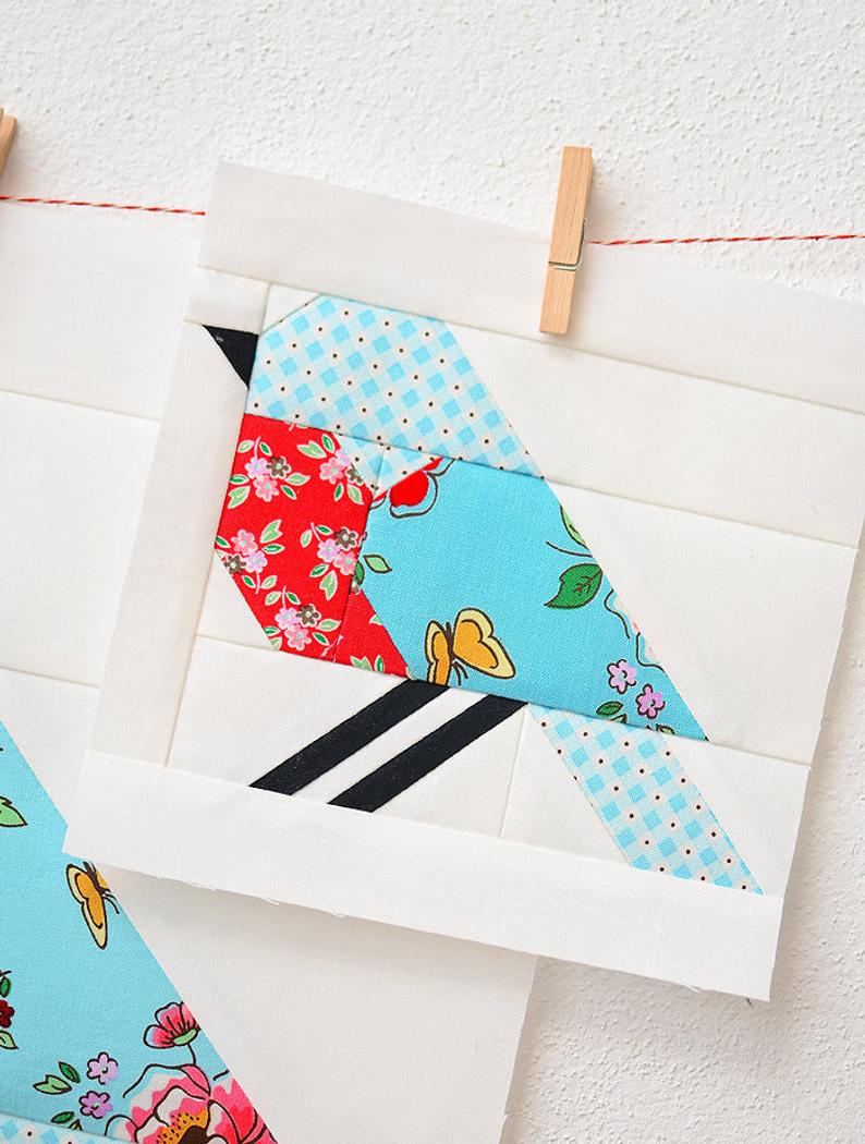 Pattern, Bluebird Quilt Block by Ellis & Higgs (digital download)