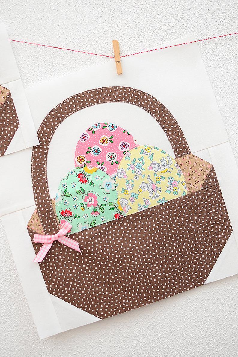 Pattern, Easter Basket Quilt Block by Ellis & Higgs (digital download)