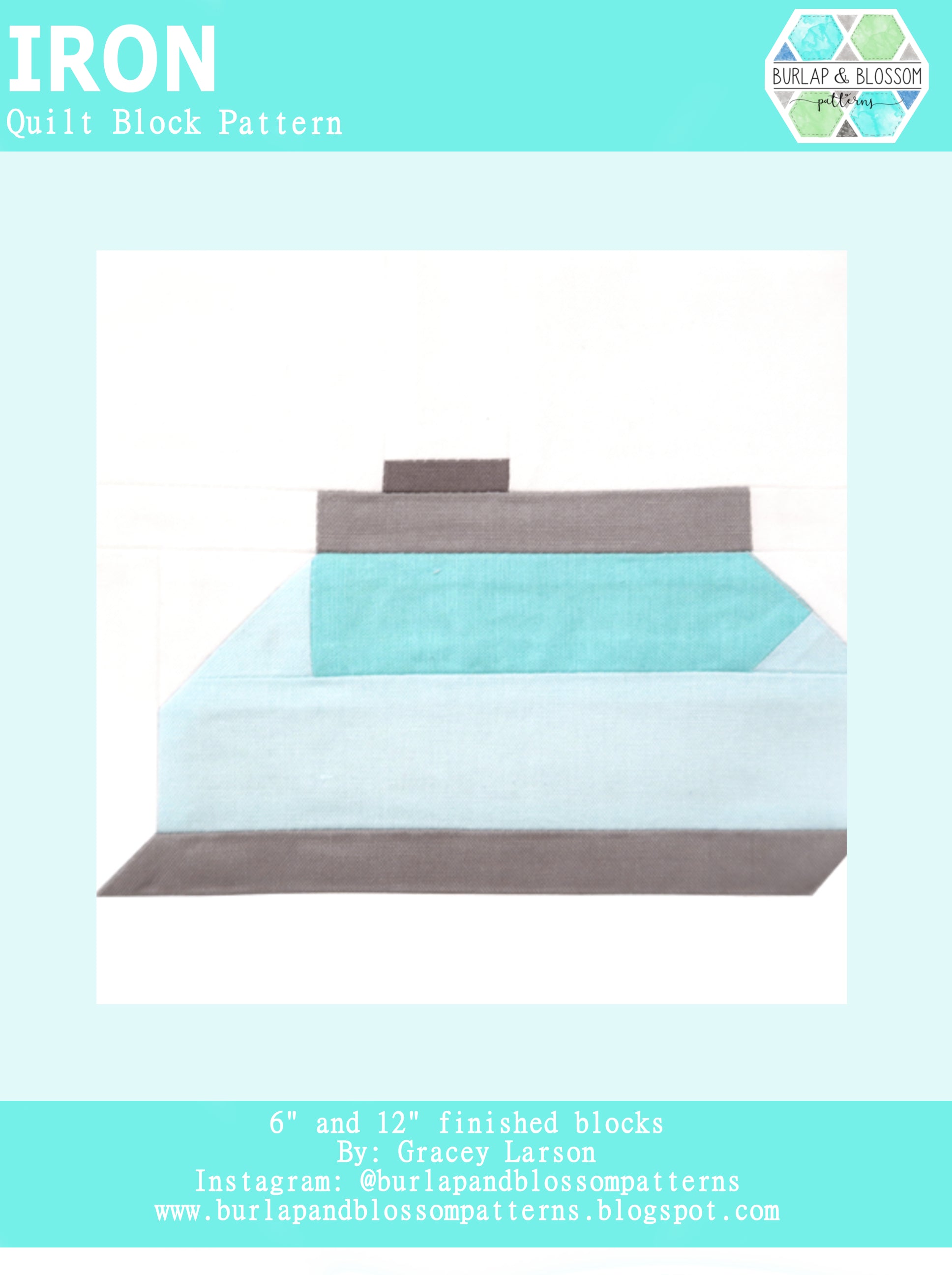 Pattern, Iron Quilt Block by Burlap and Blossom (digital download)