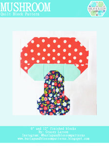 Pattern, Toadstool Quilt Block by Burlap and Blossom (digital download)