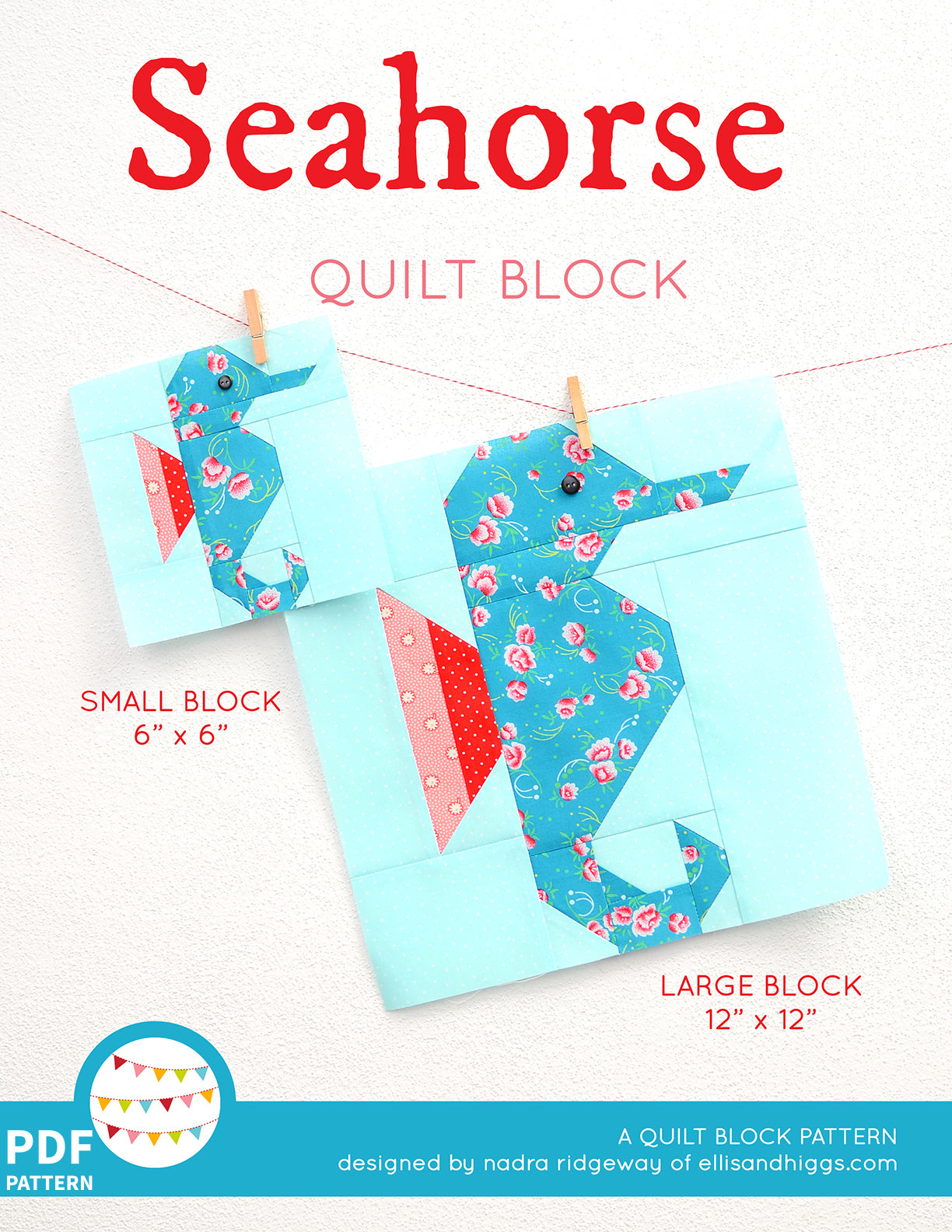 Pattern, Seahorse Block by Ellis & Higgs (digital download)