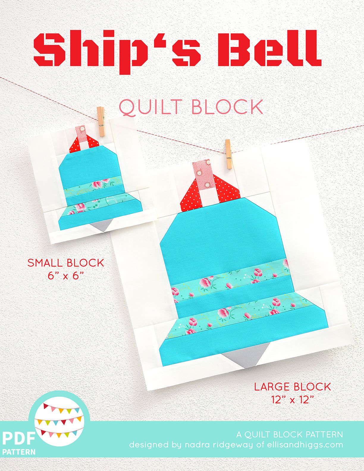 Pattern, Ship's Bell Quilt Block by Ellis & Higgs (digital download)