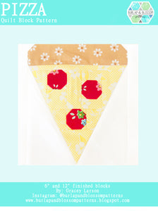 Pattern, Pizza Quilt Block by Burlap and Blossom (digital download)