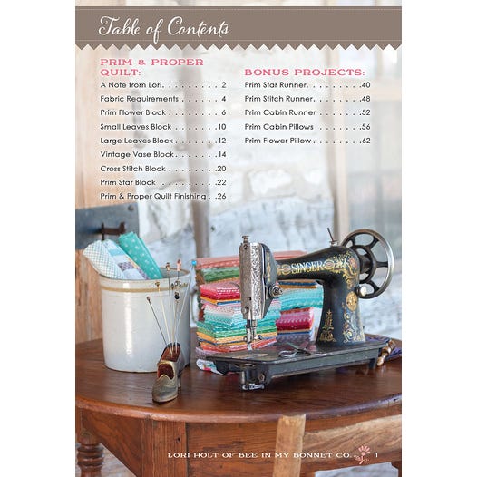 PATTERN BOOK, Prim & Proper by Lori Holt of Bee in my Bonnett