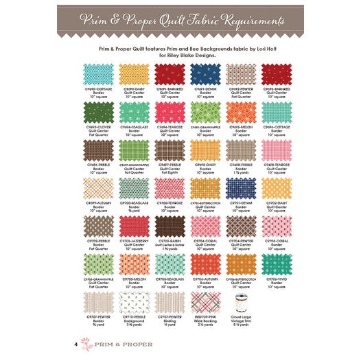 PATTERN BOOK, Prim & Proper by Lori Holt of Bee in my Bonnett