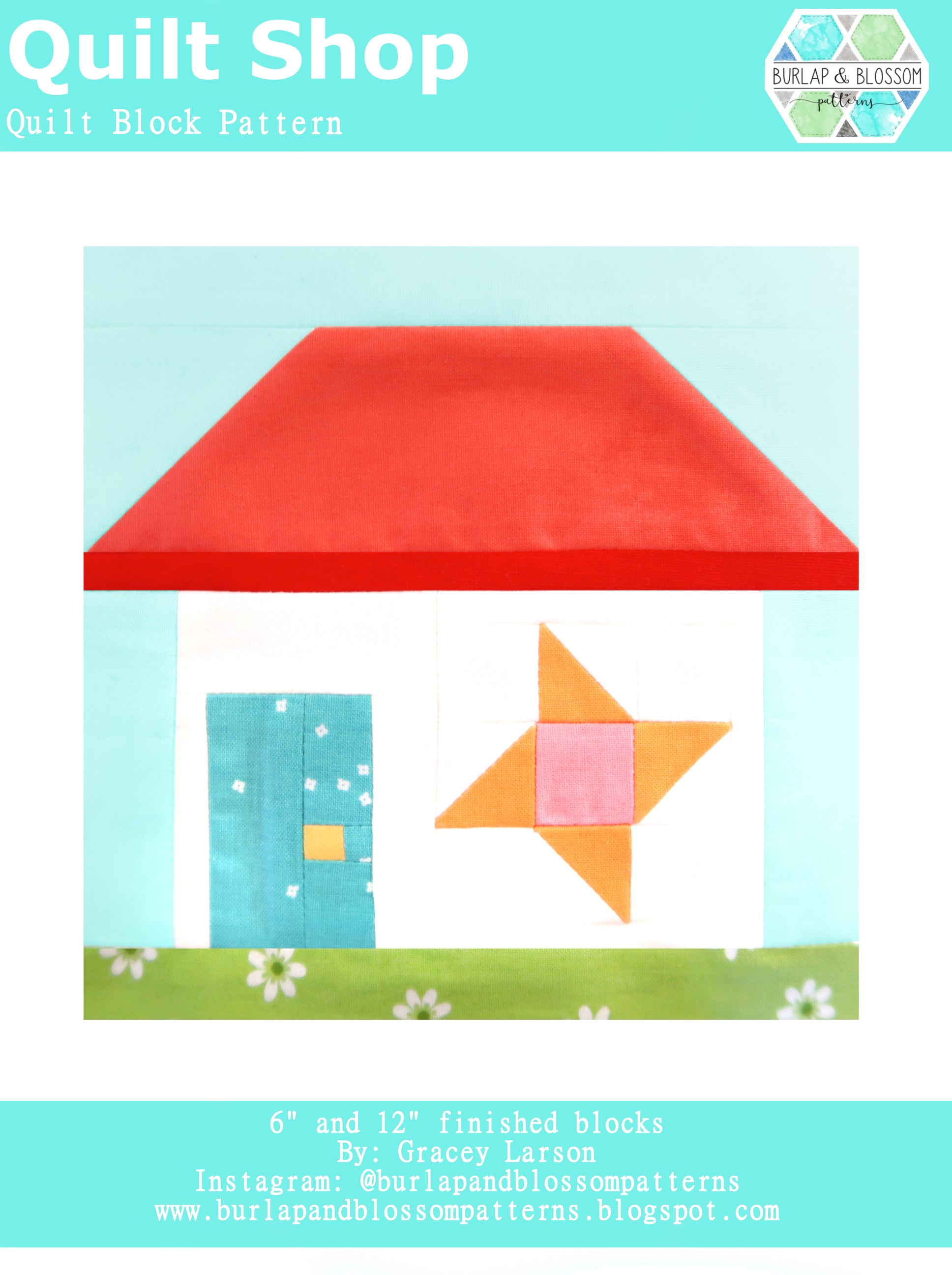 Pattern, Quilt Shop Quilt Block by Burlap and Blossom (digital download)