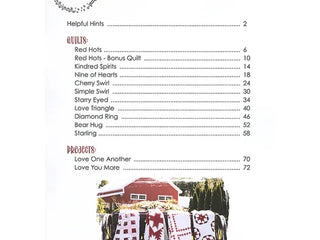 Load image into Gallery viewer, Table of Contents for Red &amp; White Quilts Book