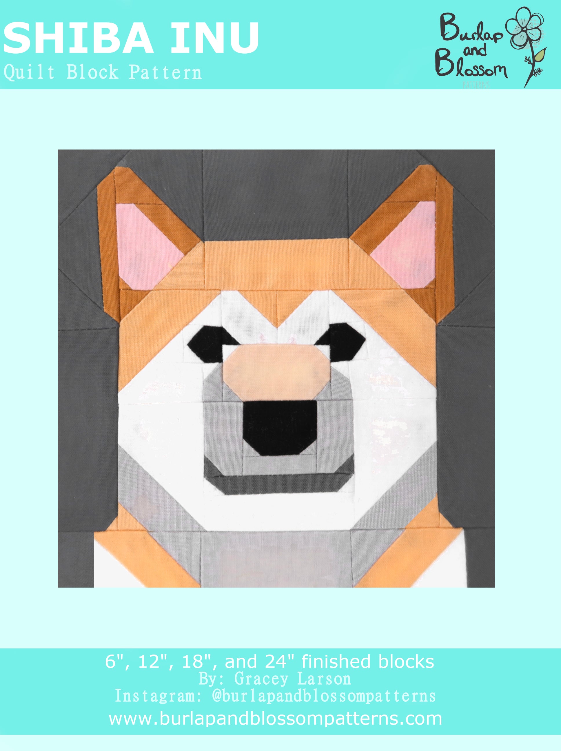 Shiba Inu Dog Block Pattern