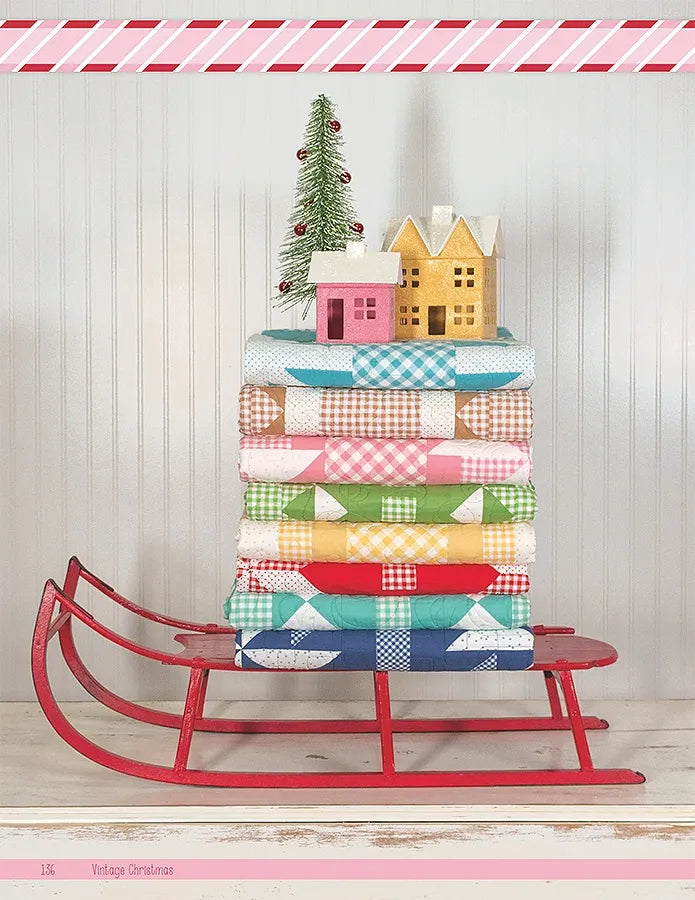Quilt Kit, Vintage Cozy Christmas Fabric COLLECTION (Pattern BOOK Included)
