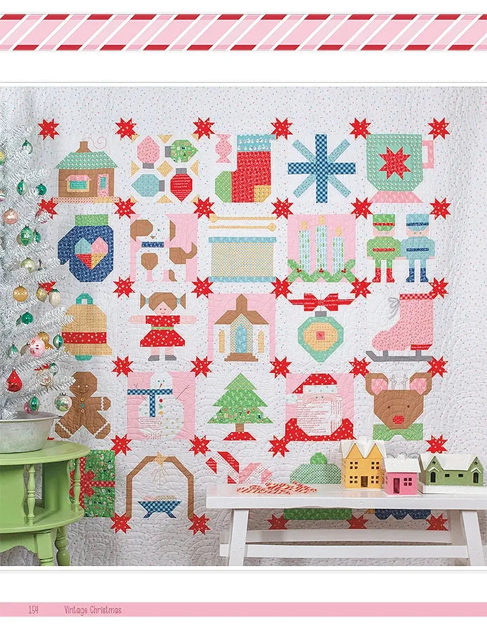 Quilt Kit, Vintage Cozy Christmas Fabric COLLECTION (Pattern BOOK Included)