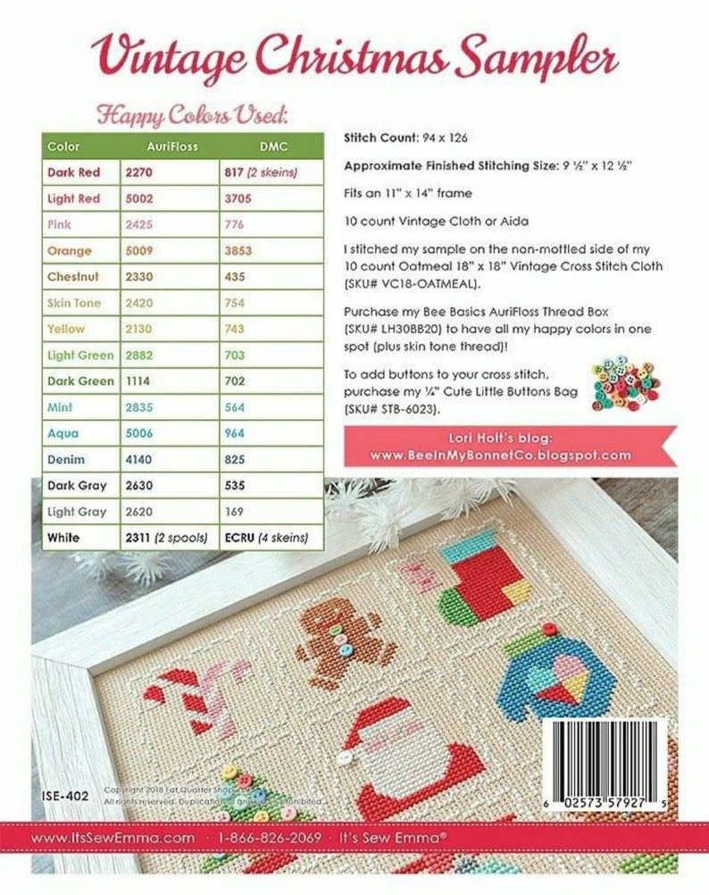 vintage christmas cross stitch pattern