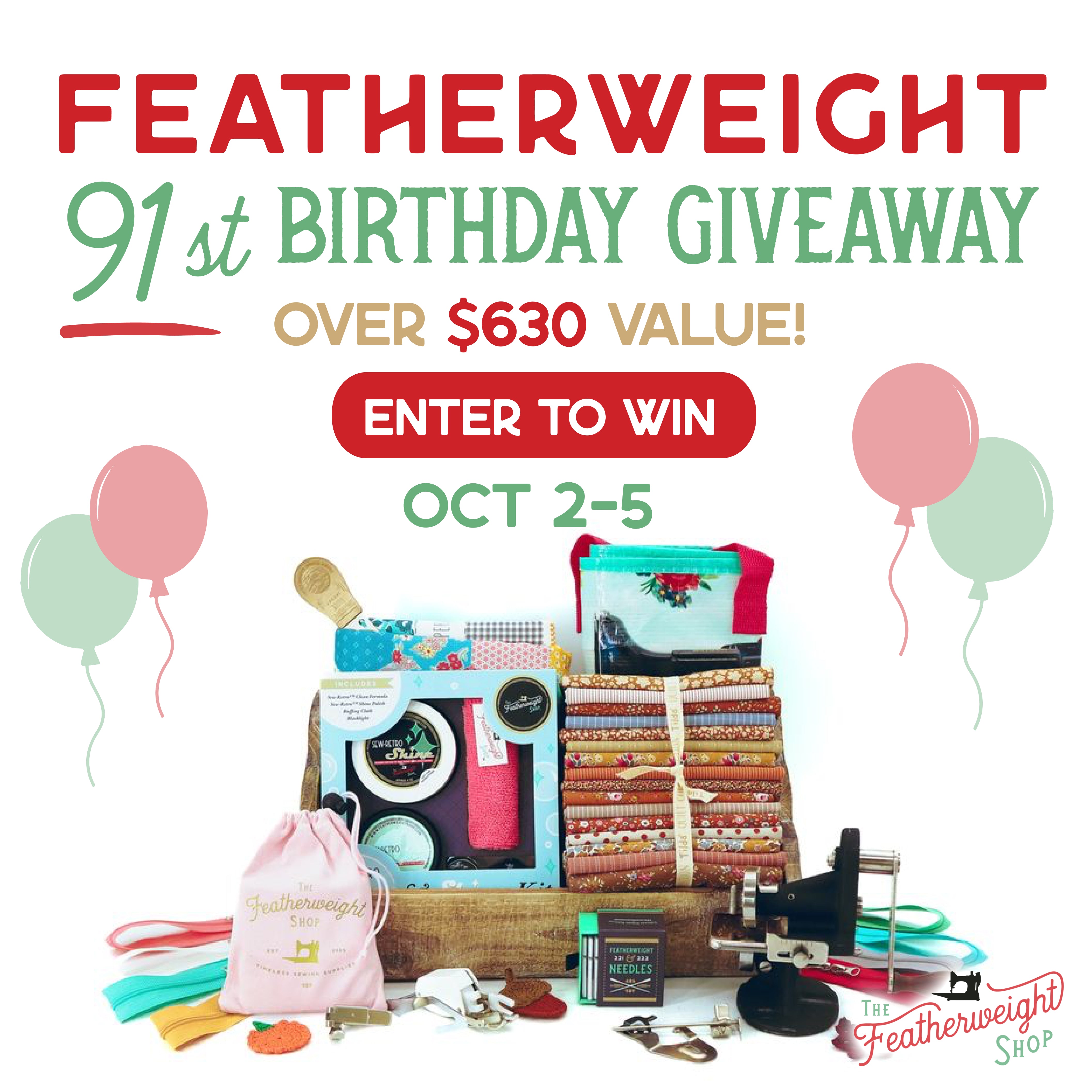 Featherweight 91st Birthday Giveaway!