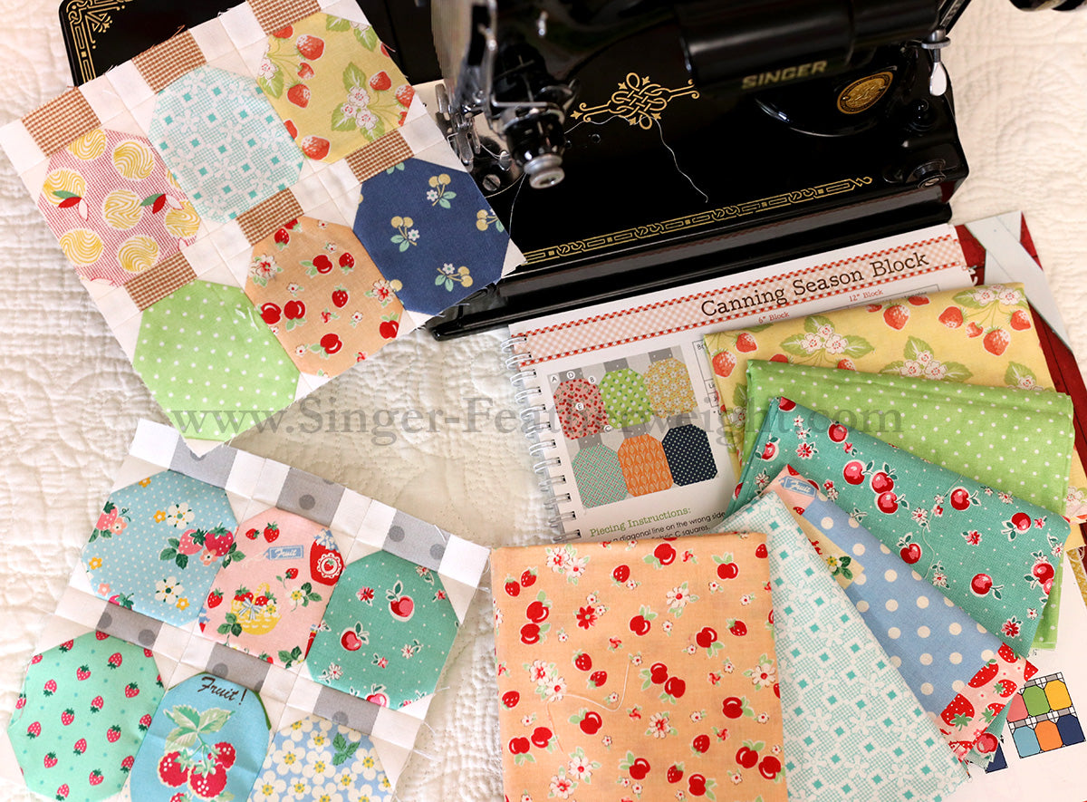 Farm Girl Vintage Quilt & Featherweight Sew Along - Block 6 (Canning Season)