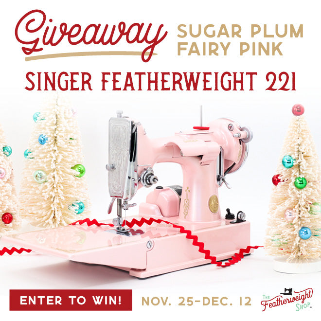 Christmas 2022 GIVEAWAY - Pink Frosting Singer Featherweight 221 - Fully Restored