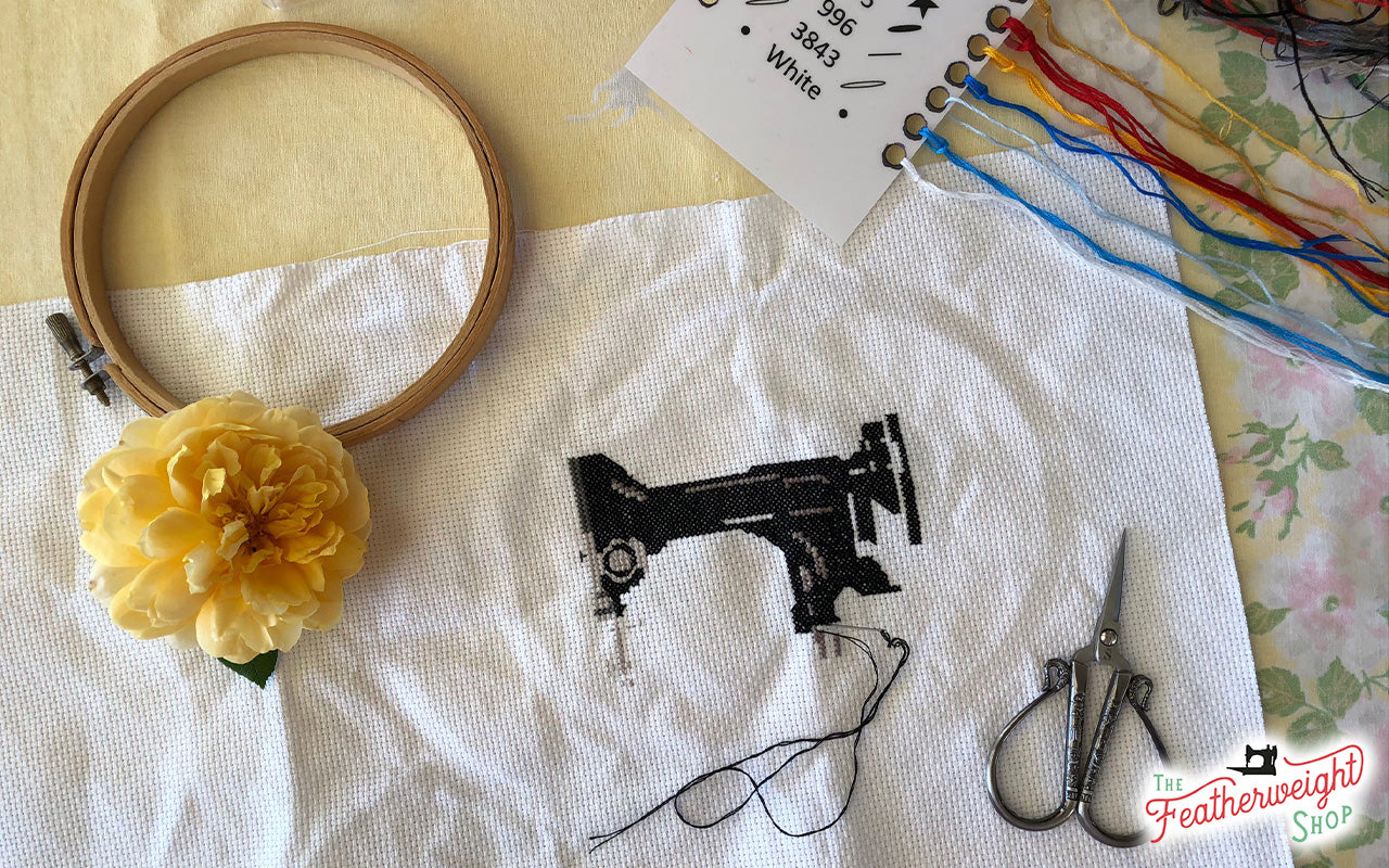 Stitch Along:  Singer Featherweight in Cross-Stitch - Part 2