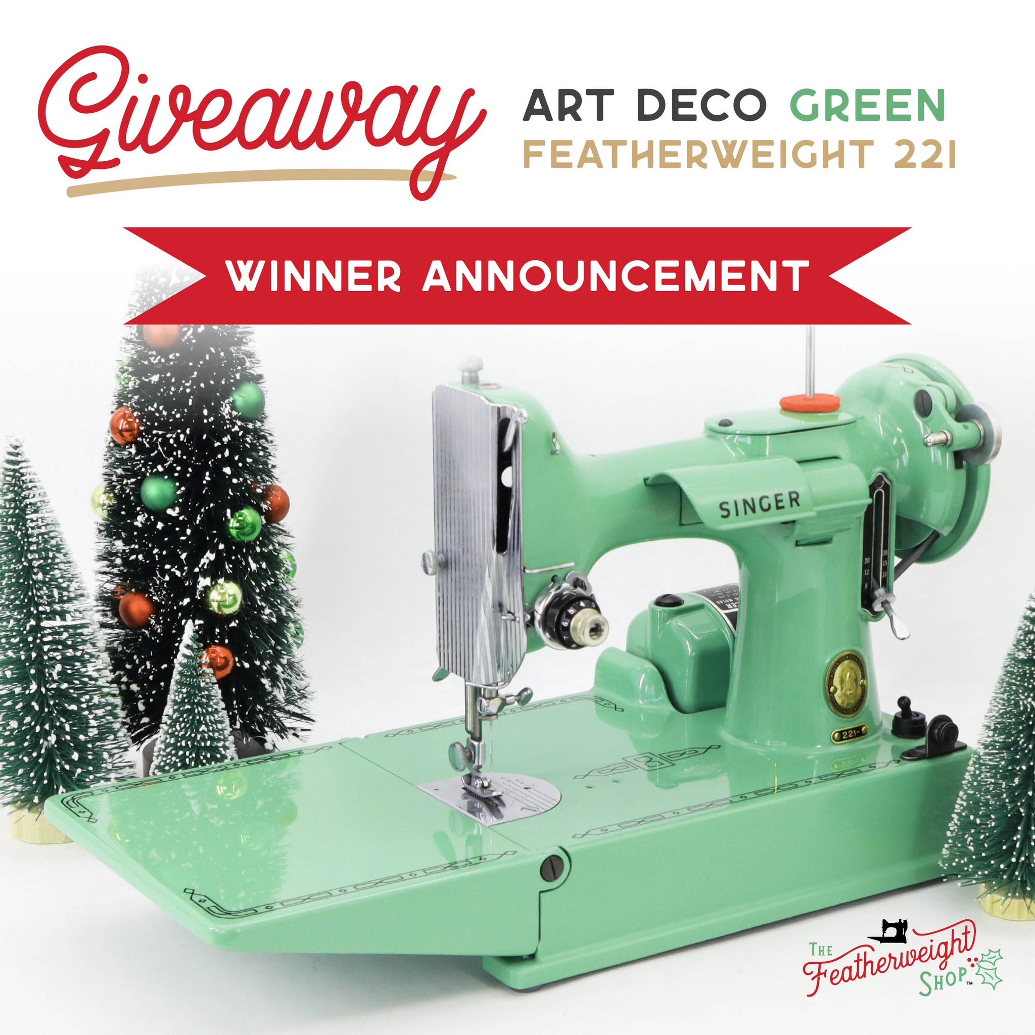 Christmas 2023 GIVEAWAY - Art Deco Green Singer Featherweight 221 - Fu ...