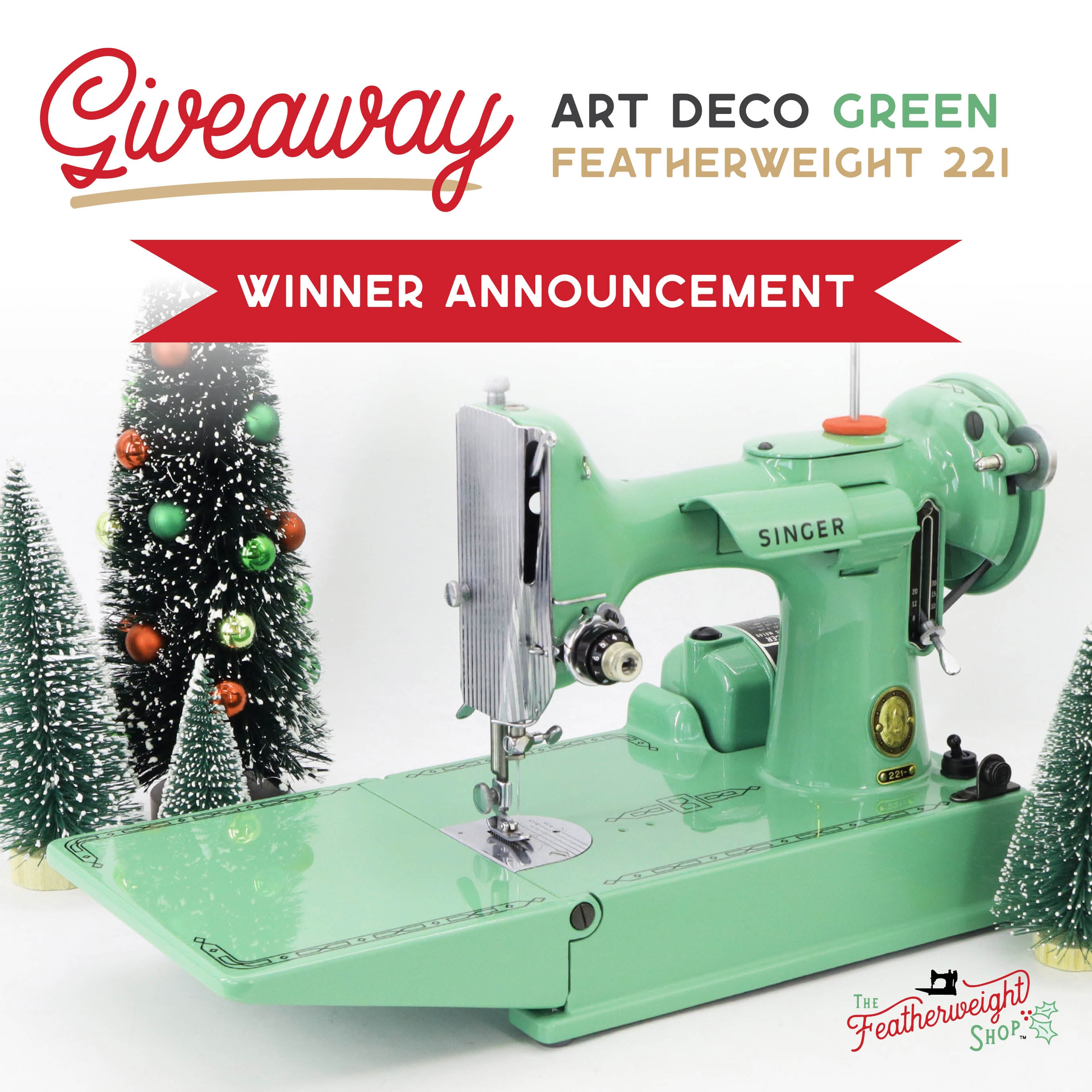 Christmas 2023 GIVEAWAY - Art Deco Green Singer Featherweight 221 - Fully Restored